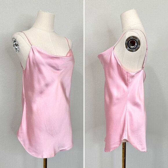 Cinq a Sept Marta Cami S Venus Pink Silk Cowl Neck Romantic Coquette Classic - Picture 5 of 12